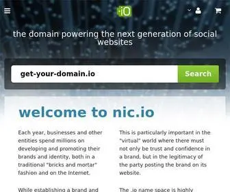 Nic.io(The Official .IO Domain Registry and Network Information Centre) Screenshot