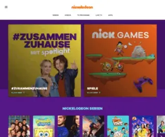 Nick.de(Offizielle deutsche Nickelodeon Startseite) Screenshot