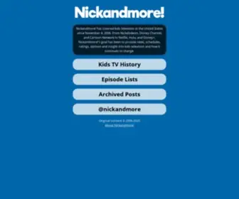 Nickandmore.com(Kids television news and history) Screenshot