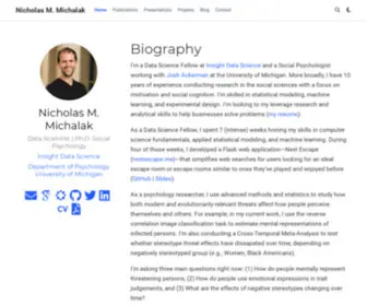 Nickmichalak.com(Data Scientist) Screenshot