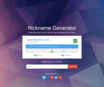 Nicknamegenerator.com(Nickname Generator) Screenshot