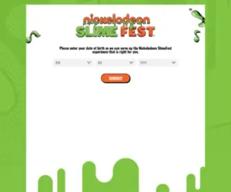 Nickslimefest.com(Nickelodeon SlimeFest) Screenshot