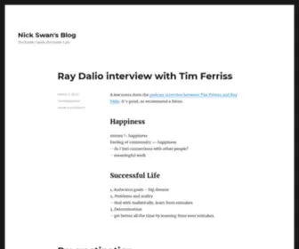Nickswan.net(The harder I work) Screenshot