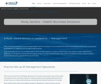 Nickyjardine.com(Nicky Jardine Practice Management & Medical Centre Setup) Screenshot