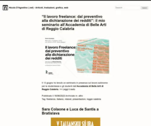 Nicoladagostino.net(Articoli, traduzioni, grafica web) Screenshot