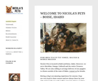 NicolasakcPets.net(Toy Teacup Puppies for Sale in Boise) Screenshot