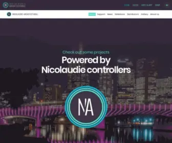Nicolaudie.com(Nicolaudie provides lighting controller software and hardware ( USB WIFI DMX 512 )) Screenshot