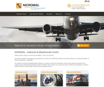 Nicromal.de(Edelstahl & Metallhandel GmbH) Screenshot