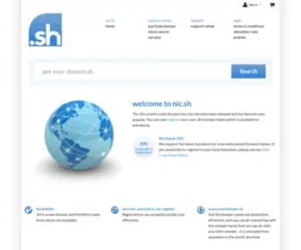 Nic.sh(Providing the Island of Saint Helena .SH Top Level Domain Name to customers worldwide) Screenshot