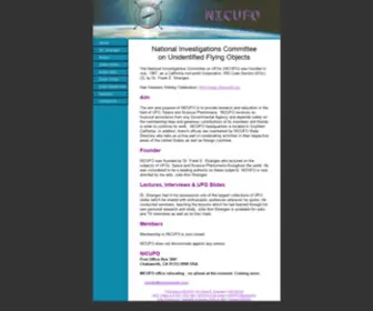 Nicufo.org(UFO investigations) Screenshot