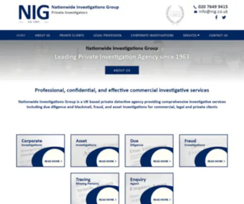 Nig.co.uk(Private Detective UK Investigation Services Based In London) Screenshot