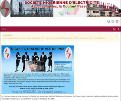 Nigelec.ne(Bienvenue sur le site web de NIGELEC) Screenshot