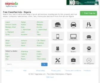 Nigeriada.com(Offers free local classified ads in Nigeria) Screenshot