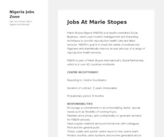 Nigeriajobszone.com(Nigeria Jobs Zone) Screenshot