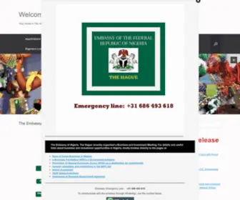 Nigerianembassy.nl(The Embassy of Nigeria) Screenshot