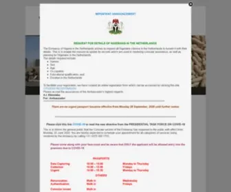 Nigerianembassythehague.nl(The Embassy of Nigeria) Screenshot