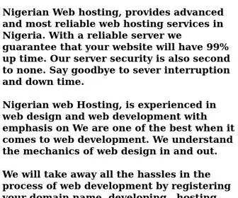 Nigerianwebhosting.com(Nigerian Web Hosting) Screenshot