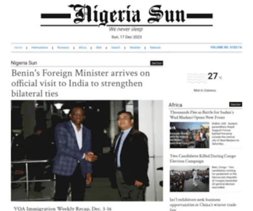 Nigeriasun.com(Nigeria Sun) Screenshot