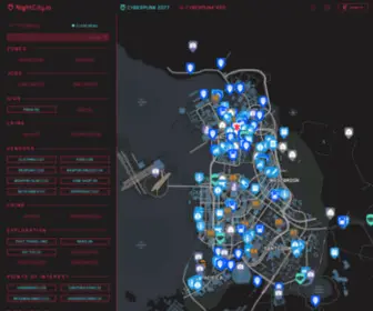 Nightcity.io(Cyberpunk 2077 Interactive Map) Screenshot