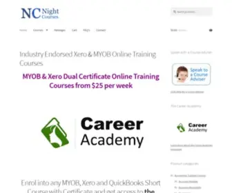 Nightcourses.com.au(Xero Bookkeeping & Excel Training Courses from $8.25 per month) Screenshot