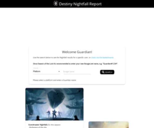 Nightfall.report(Destiny Nightfall Report) Screenshot
