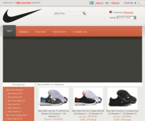 Nikefreerunnettbutikk.net(Billig) Screenshot