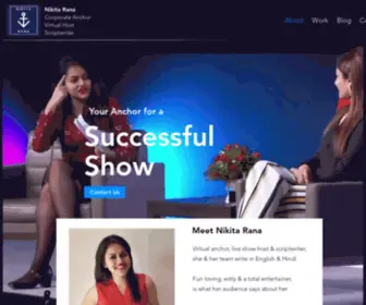 Nikitarana.com(Anchor Nikita Rana) Screenshot