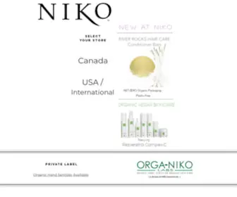 Niko.com(Certified Organic Skin Care Products) Screenshot