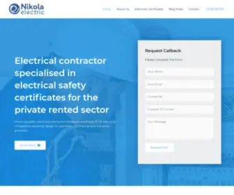 Nikola-Electric.co.uk(Electrical safety certificate) Screenshot