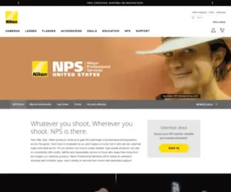 Nikonpro.com(Whatever you shoot. Wherever you shoot. NPS is there. Learn about Nikon Professional Services (NPS)) Screenshot