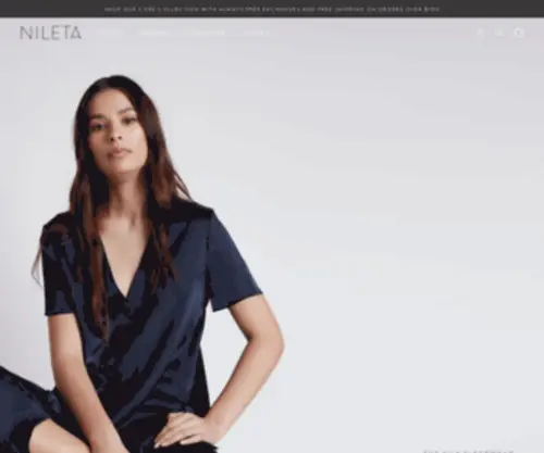 Nileta.com(100% Washable Silk Sleepwear Made in New York) Screenshot