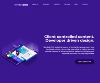 Nimblecms.com(Content Management for Modern Websites) Screenshot