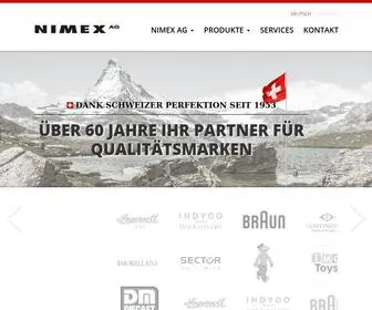 Nimex.ch(ÜBER 60 JAHRE IHR PARTNER FÜR QUALITÄTSMARKEN) Screenshot