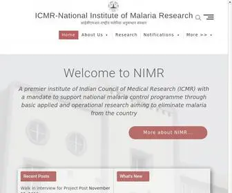 Nimr.org.in(Icmr national institute of malaria research) Screenshot