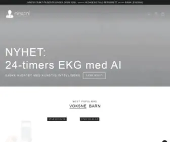 Ninemi.no(Pulsoksymeter, EKG, termometer, blodtrykksmåler, otoskop mm) Screenshot