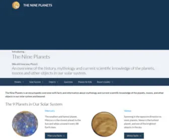 Nineplanets.org(The Nine Planets of The Solar System) Screenshot
