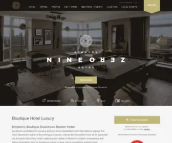 Ninezero.com(Luxury Boutique Hotels in Boston) Screenshot