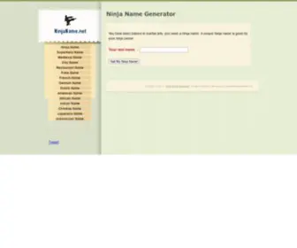 Ninjaname.net(Ninja Name Generator) Screenshot