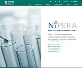 Nipera.org(Nickel Institute's independently science division) Screenshot