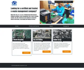 Niquecorp.com(NIQUE certified and trusted Electronic Waste management Company Thailand) Screenshot