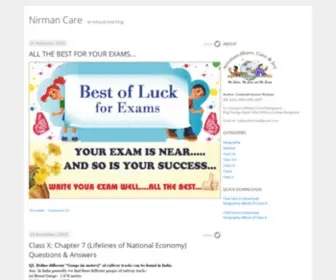 Nirmancare.com(An educational blog) Screenshot