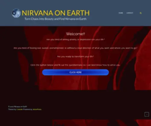 Nirvanaonearth.com(Turn Chaos Into Beauty and Find Nirvana on Earth) Screenshot