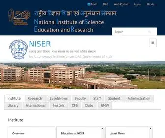 Niser.ac.in(National Institute of Science Education and Research) Screenshot