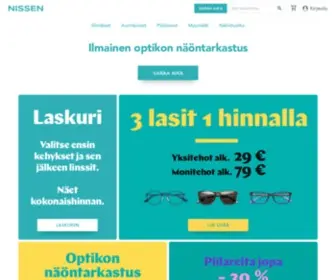 Nissen.fi(Edulliset silmälasit tulevat Nisseniltä) Screenshot