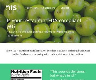 Nistn.com(Nutritional Information Services) Screenshot