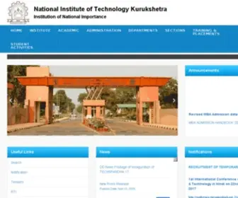 Nitkkr.ac.in(National Institute Of Technology) Screenshot