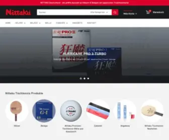 Nittaku.tt(Nittaku Tischtennis shop für Tischtennisschläger Beläge und Bälle) Screenshot