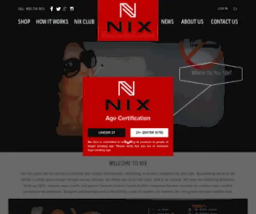 Nixzero.com(Cigarette Substitutes) Screenshot