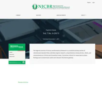 NJCBR.org(Nigerian Journal of Clinical and Biomedical Research® (ISSN 1596) Screenshot