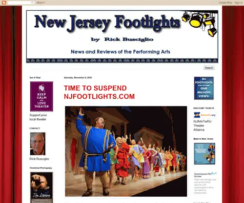 Njfootlights.com(New Jersey Footlights) Screenshot